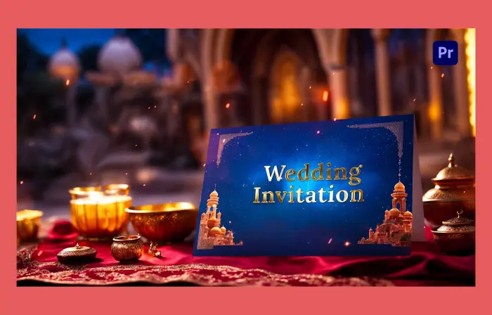 Shiny 3D Golden Arabic Wedding Invitation Slideshow